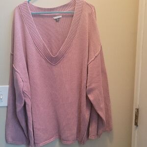 American Eagle Outfitters Dusty Pink V-Neck Sweater